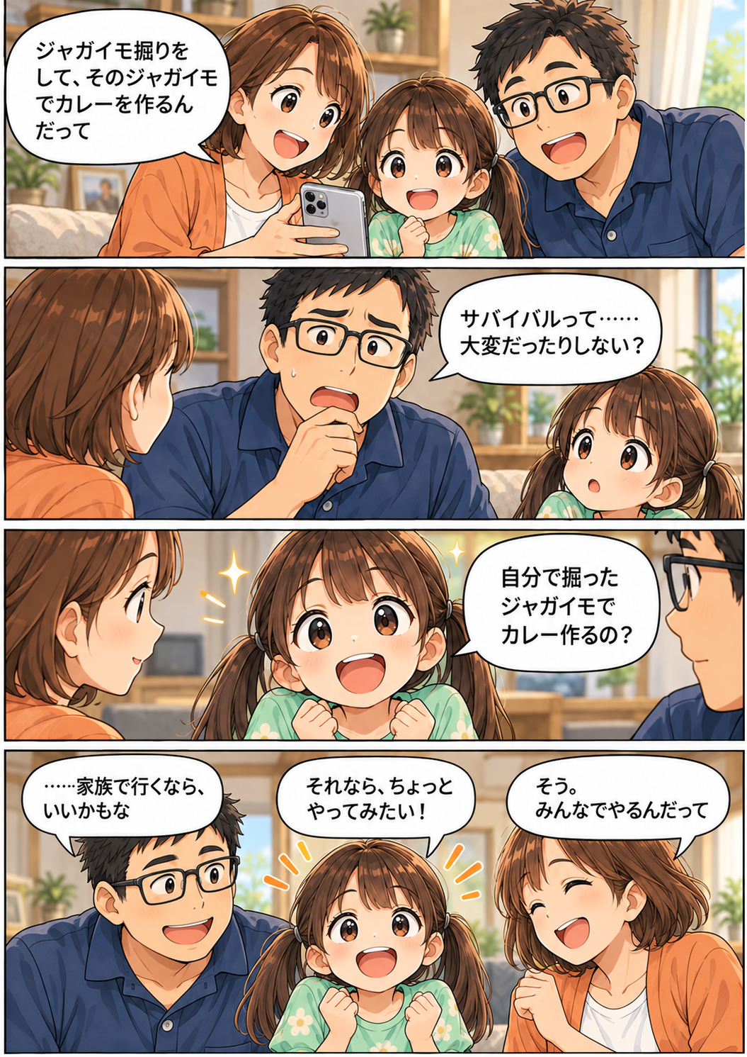 理恵の提案に、芽衣と和夫が少しずつ興味を持つ。